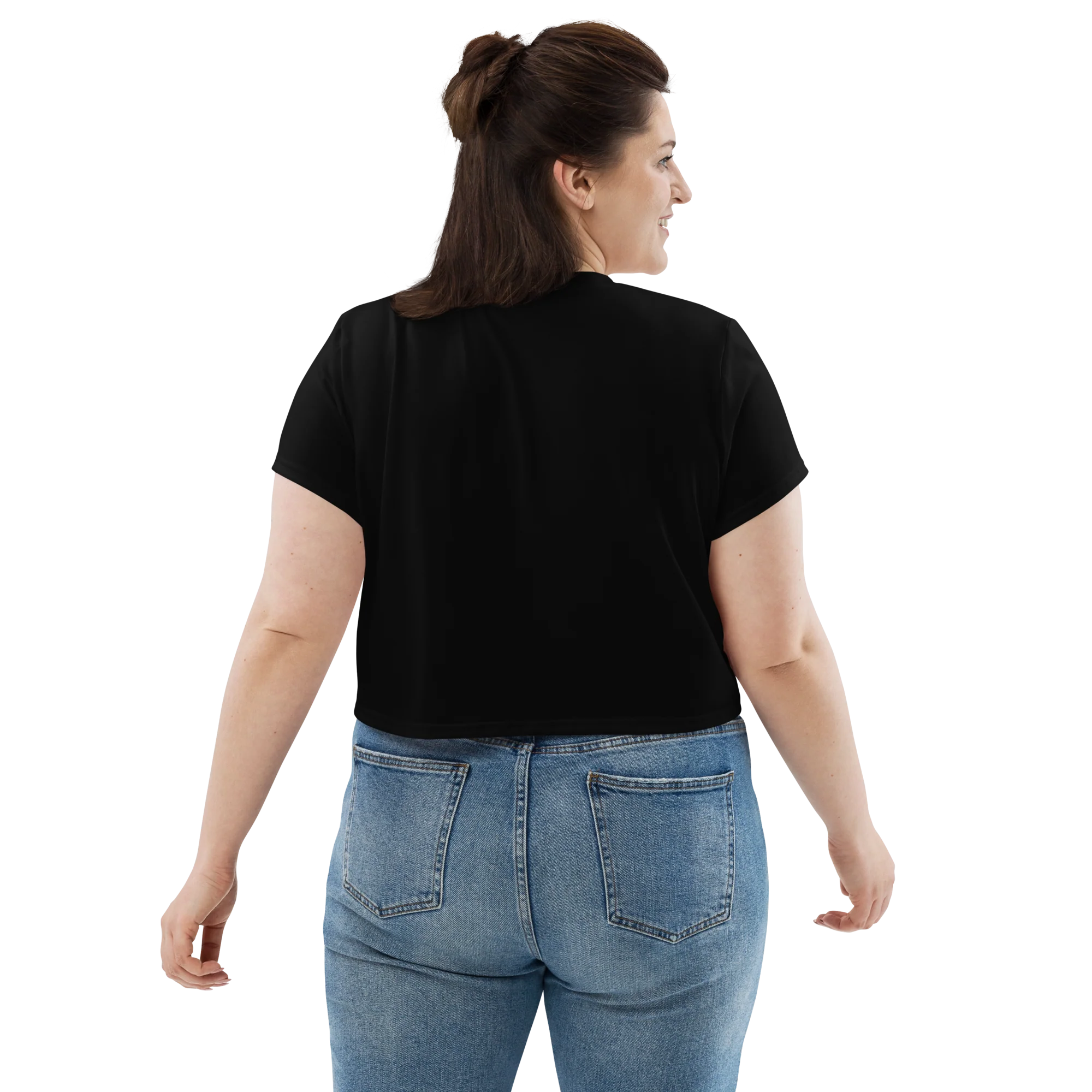 Third Eye White Cat, Sublimation Crop Top - Image 5