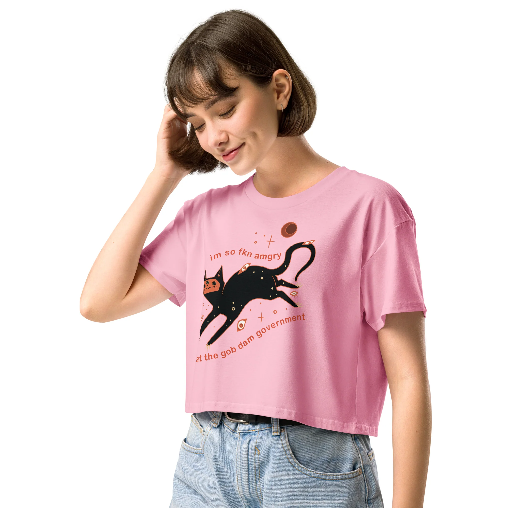 Amgry Orion, Relaxed Crop Top - Image 2