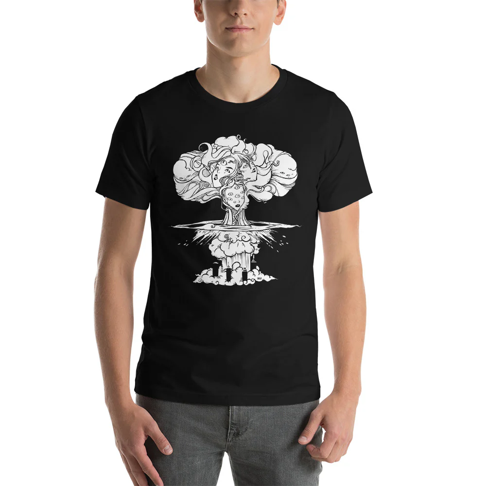 Mushroom Cloud, Unisex T-Shirt, Black - Image 3