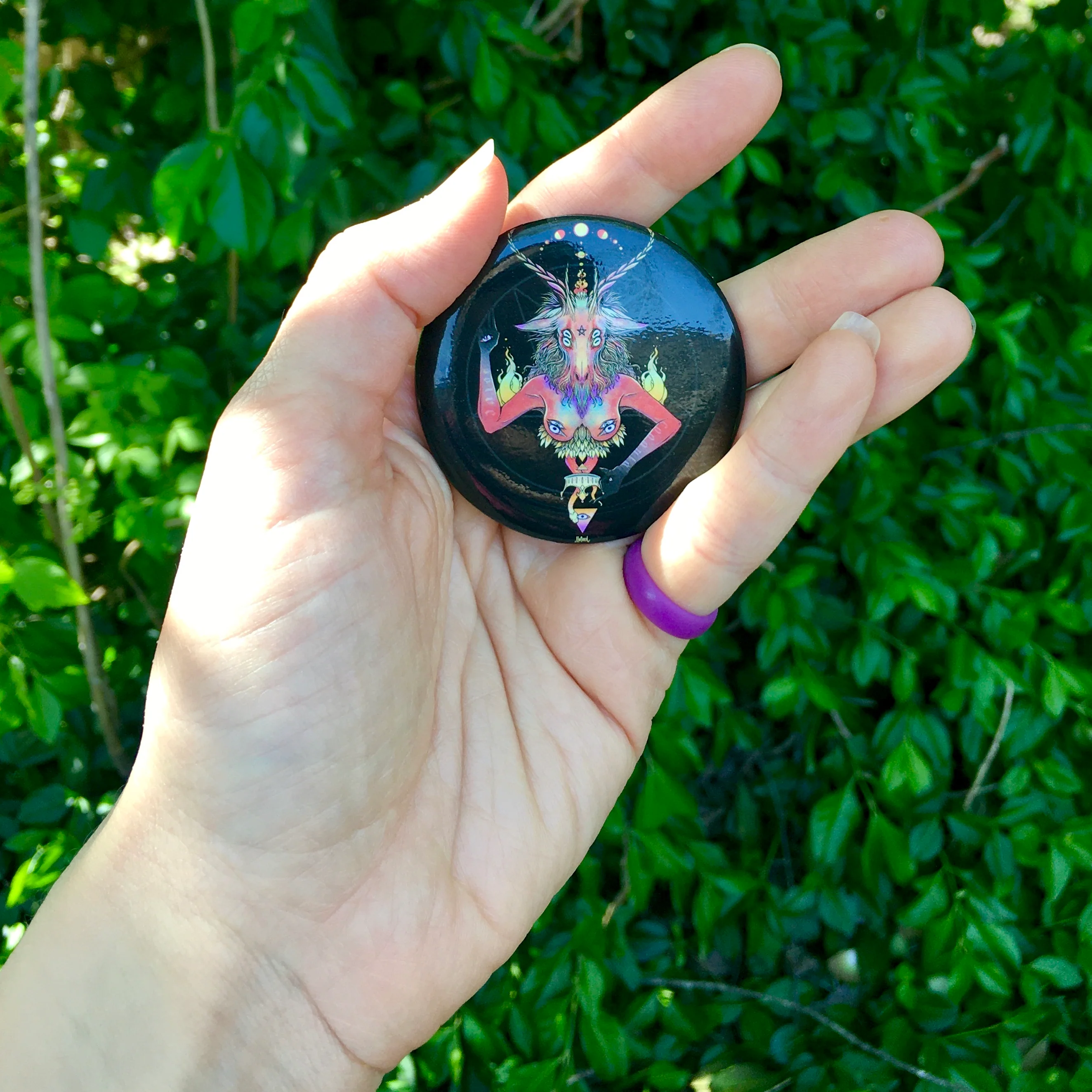 Baphomet, 2.25 Inch Pin Button - Image 3