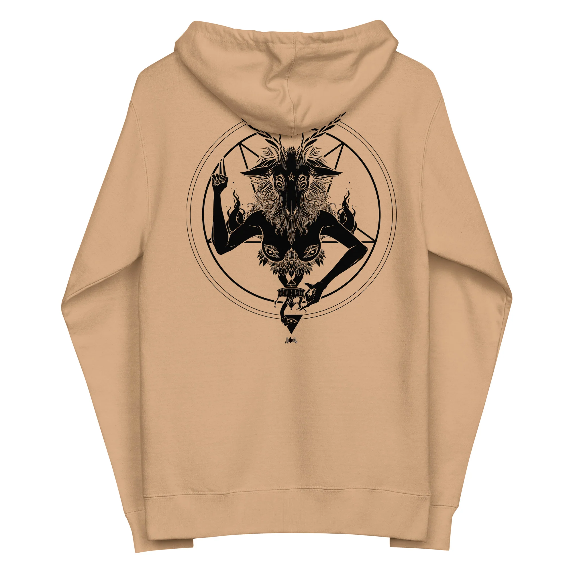 Baphomet, Unisex Fleece Zip-Up Hoodie - Image 4