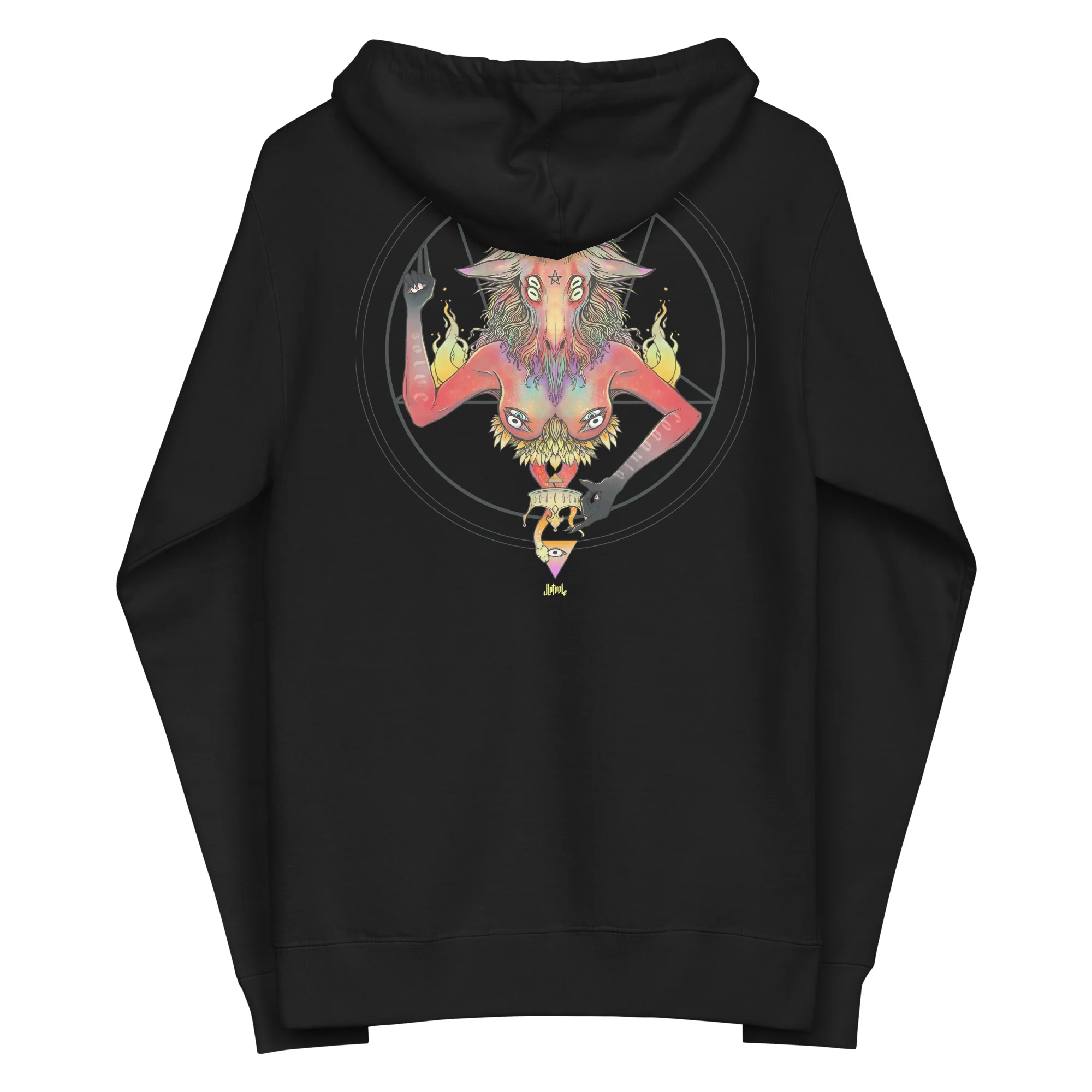 Baphomet, Unisex Fleece Zip-Up Hoodie - Image 4