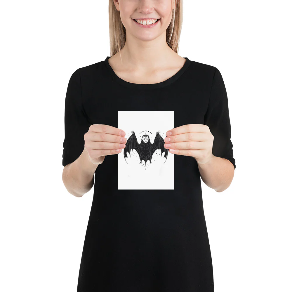 Bat Witch, Matte Art Print Poster - Image 2