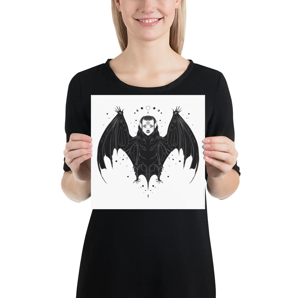 Bat Witch, Matte Art Print Poster - Image 4