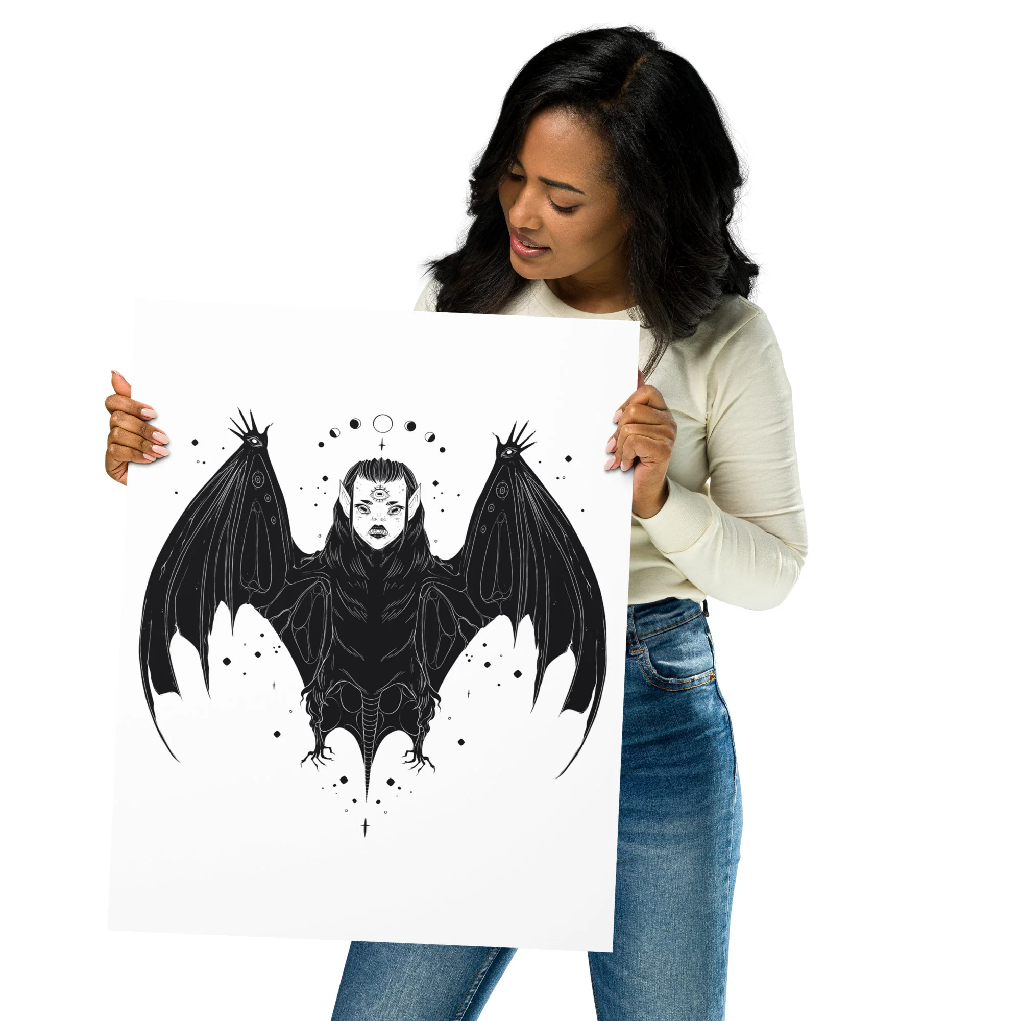 Bat Witch, Matte Art Print Poster - Image 7