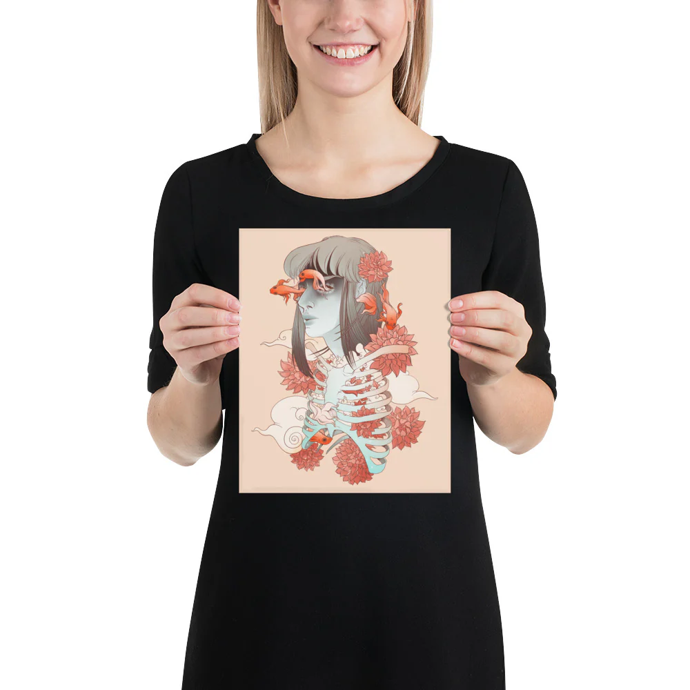 Betta Fish Woman, Matte Art Print Poster - Image 2