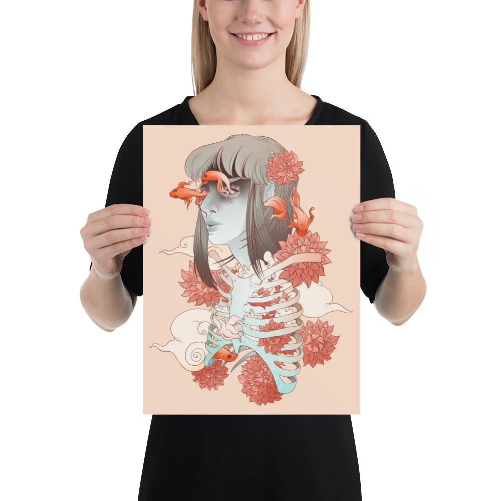 Betta Fish Woman, Matte Art Print Poster - Image 3