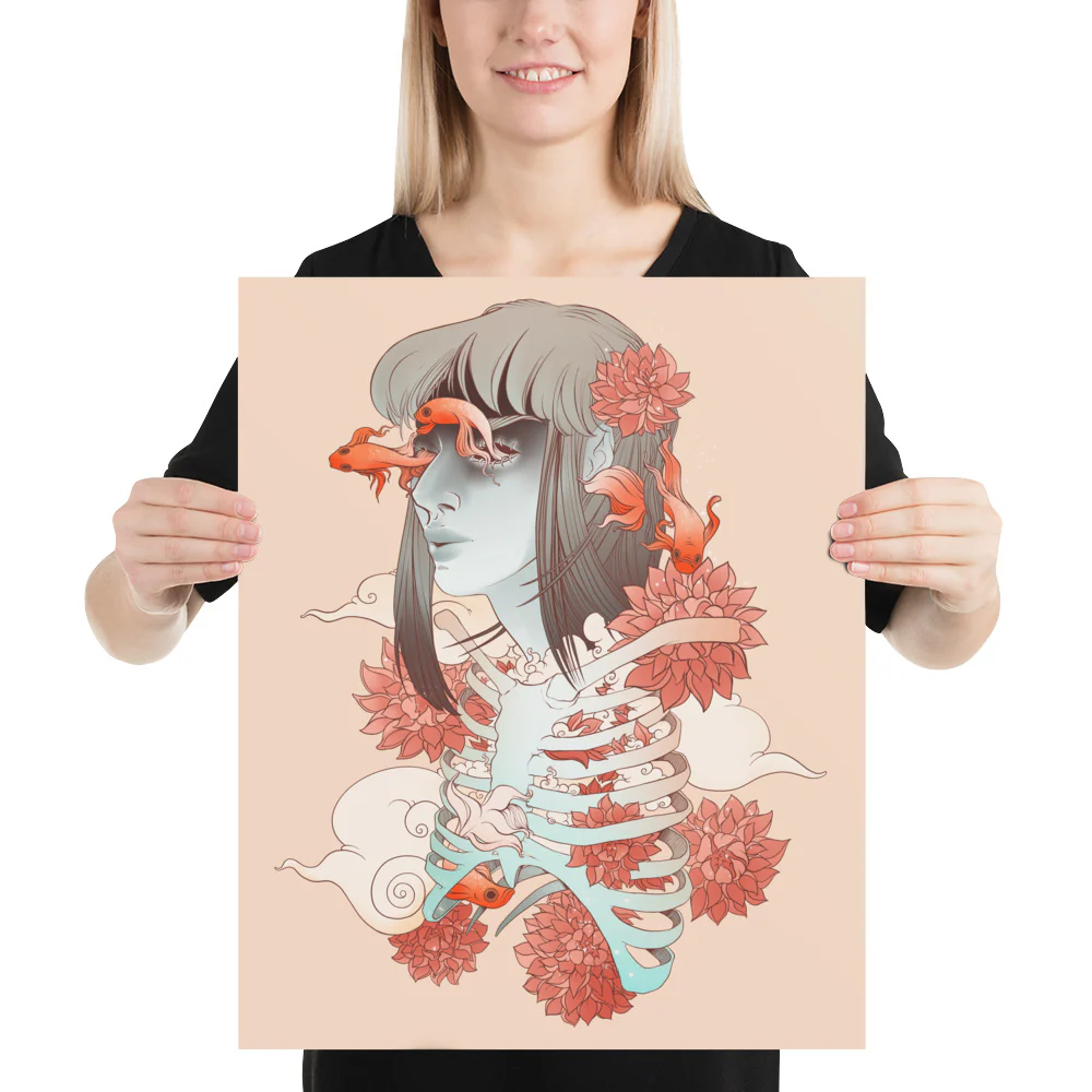 Betta Fish Woman, Matte Art Print Poster - Image 4