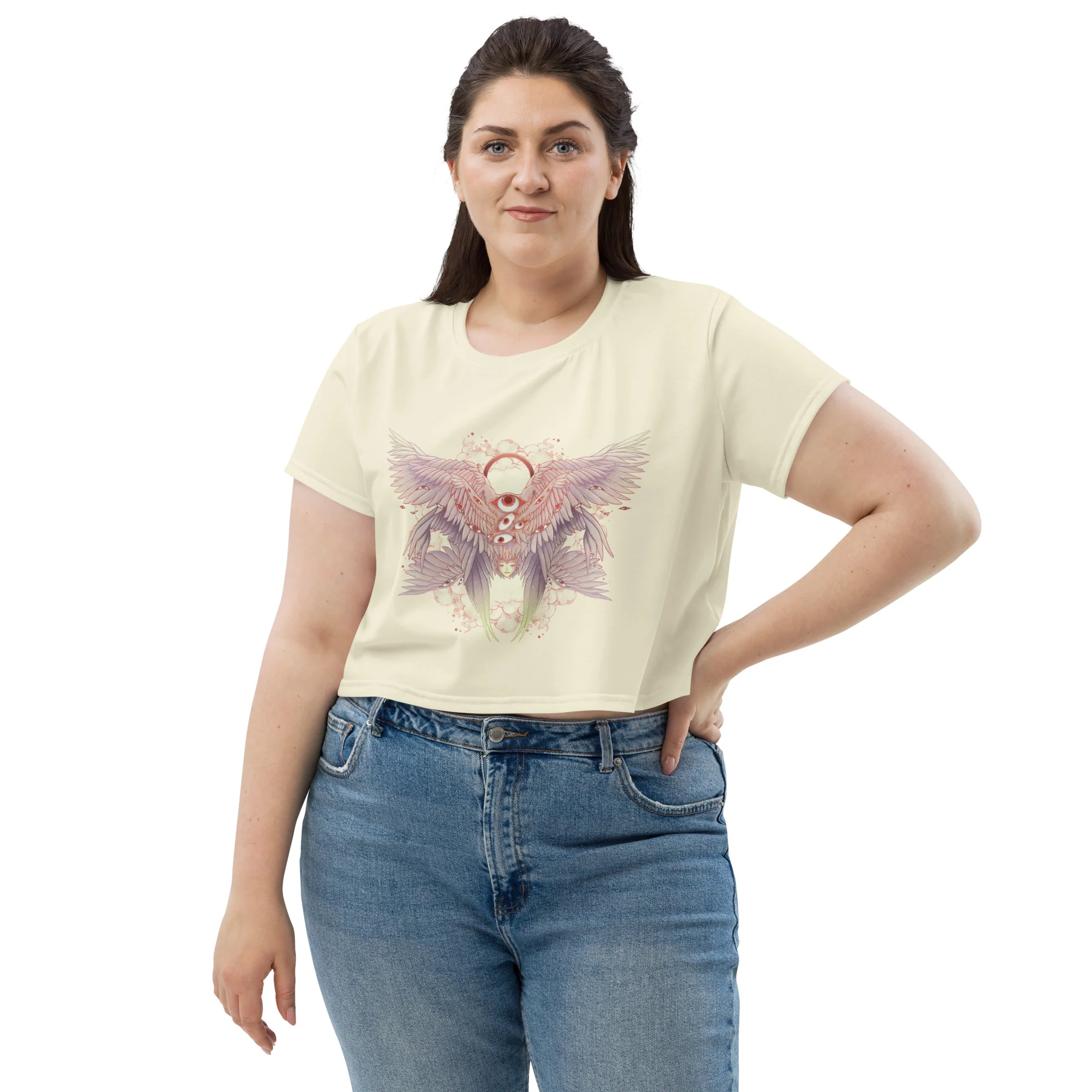 Biblically Accurate Angel Seraphim, Sublimation Crop Top - Image 2
