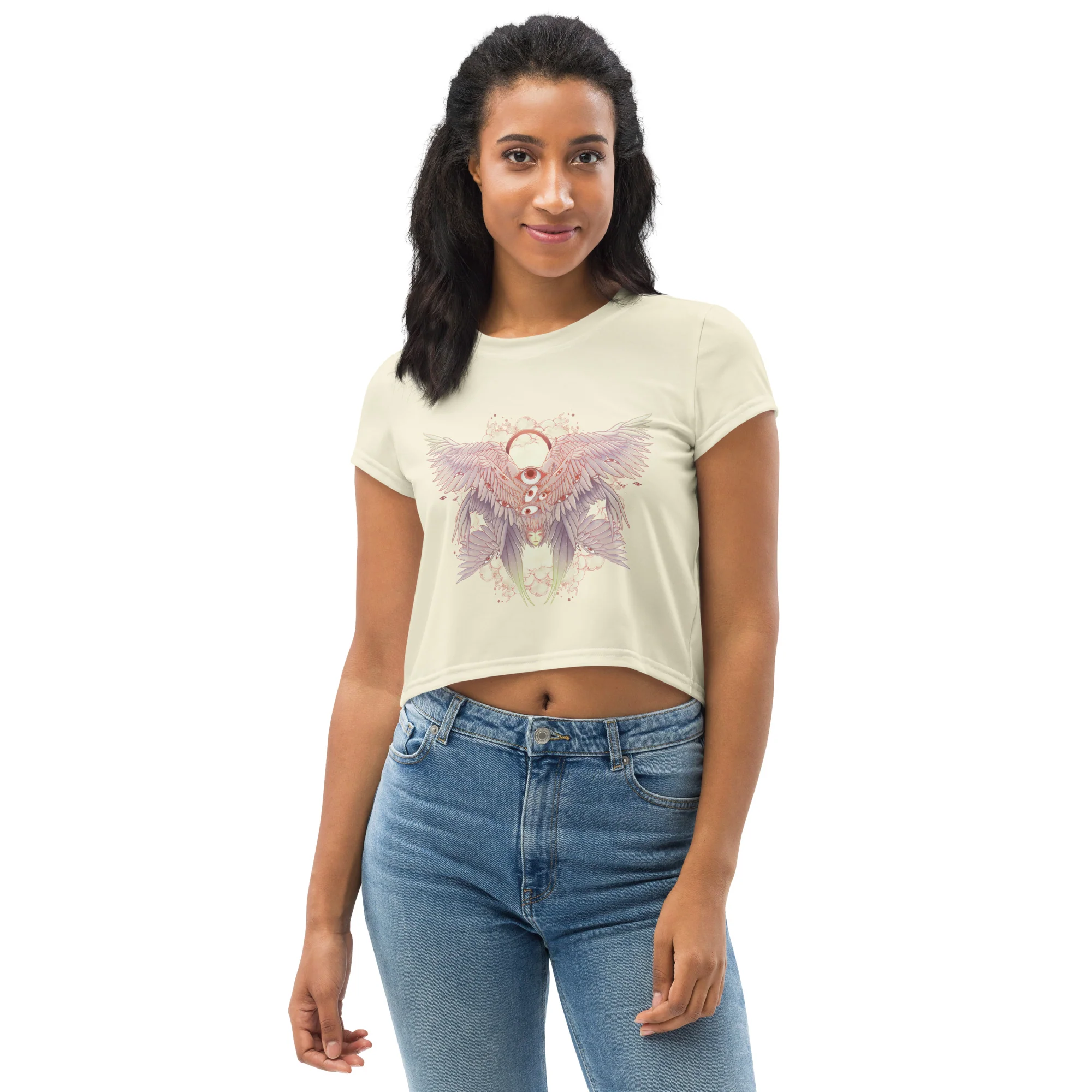 Biblically Accurate Angel Seraphim, Sublimation Crop Top - Image 3