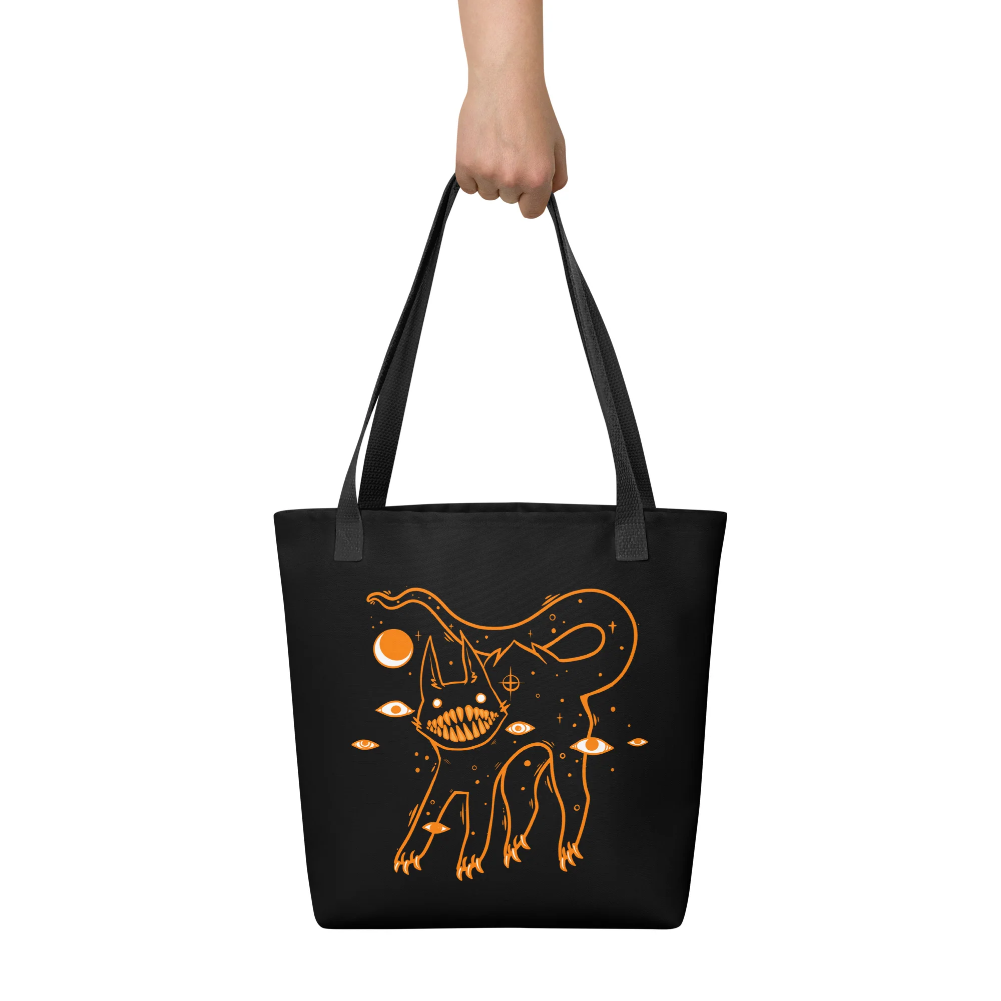 Big Teeth Black Cat, Tote Bag - Image 4