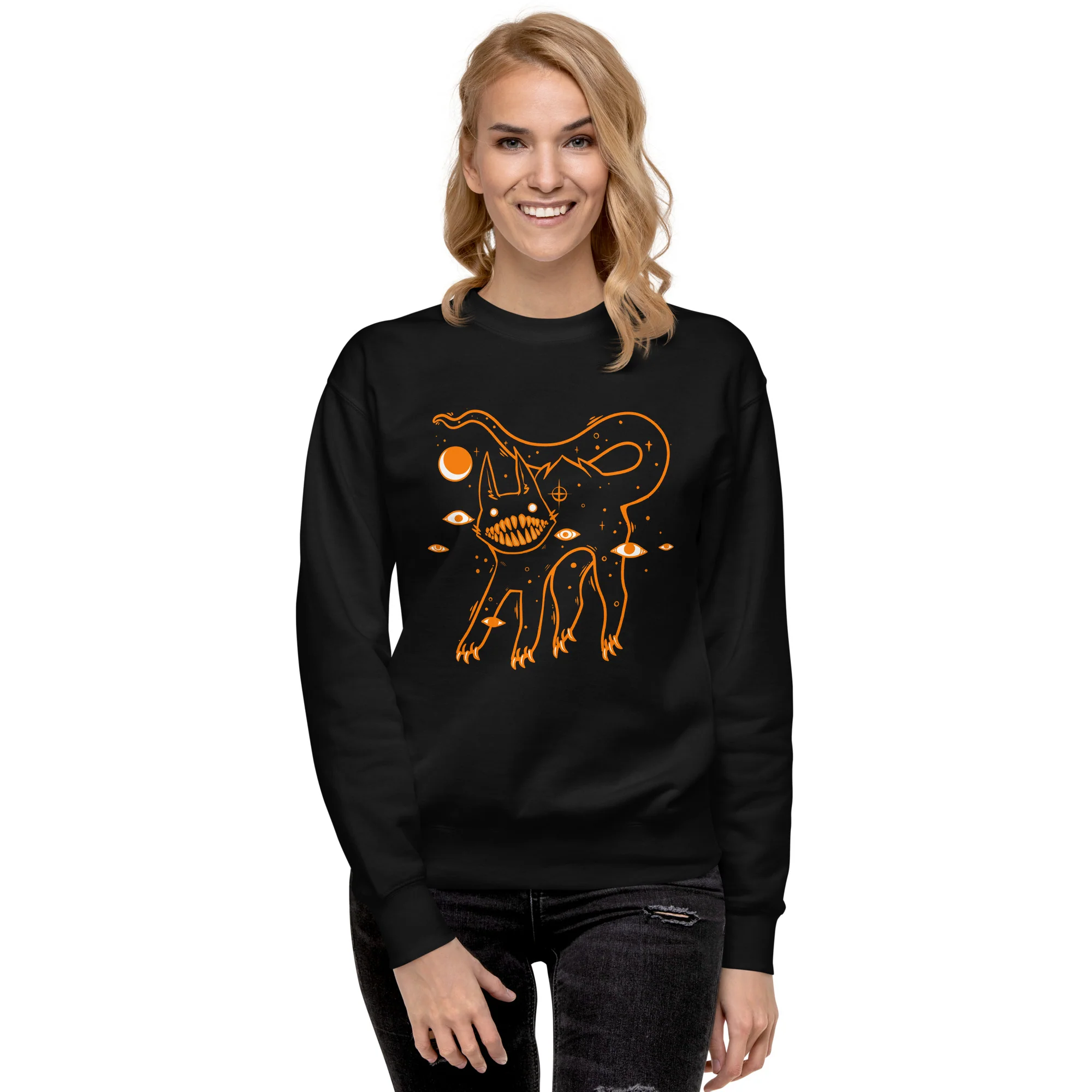 Big Teeth Cat, Premium Unisex Sweatshirt - Image 3