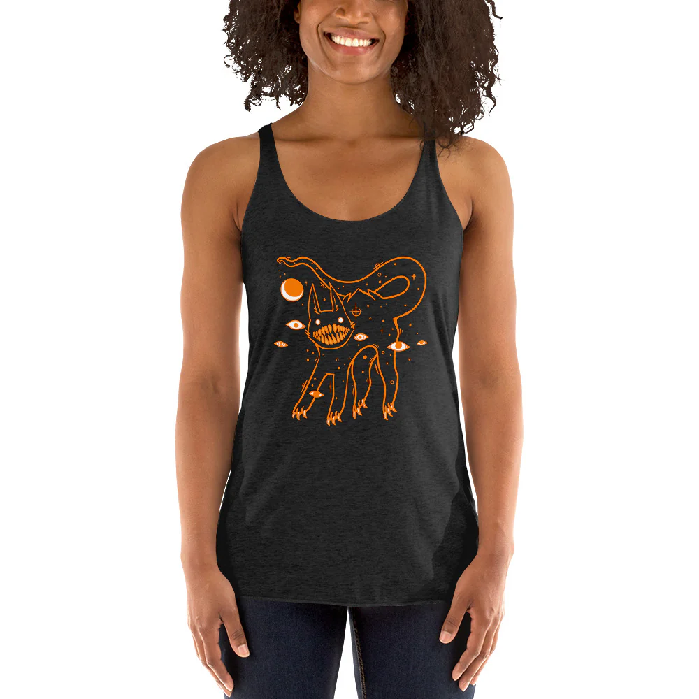 Big Teeth Cat, Racerback Tank Top - Image 3