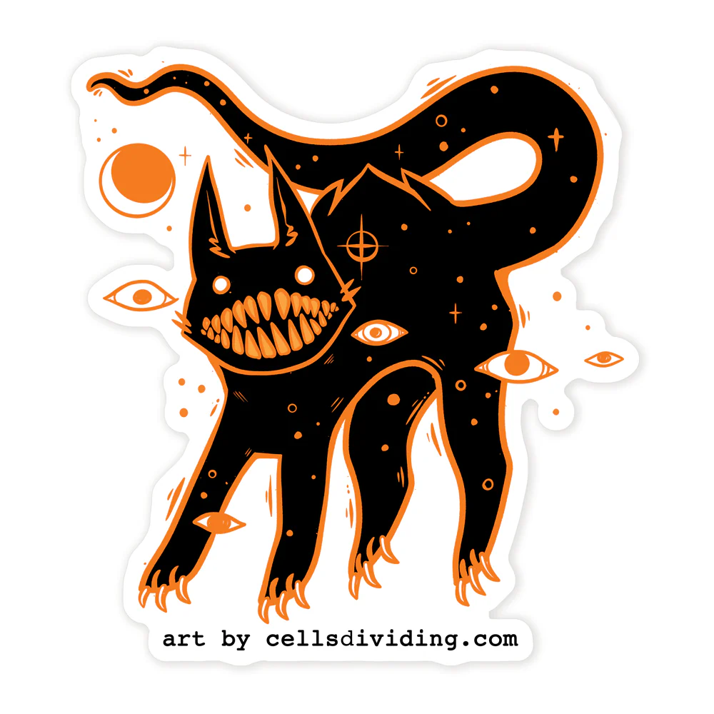 Big Teeth Cat, Vinyl Sticker