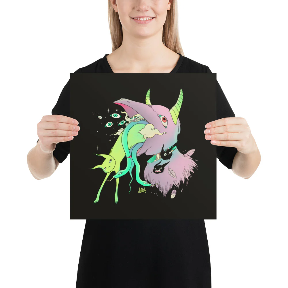 Bird And Cat, Matte Art Print Poster - Image 4