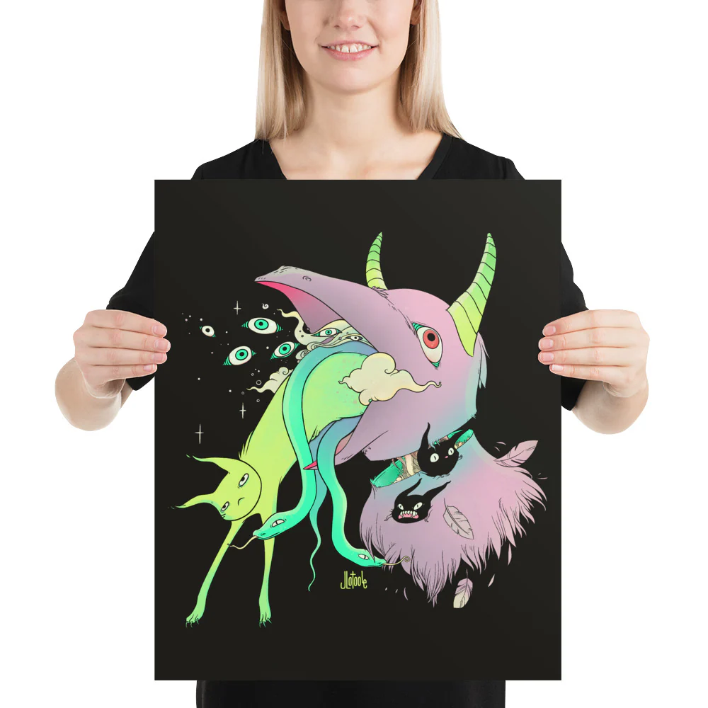 Bird And Cat, Matte Art Print Poster - Image 6