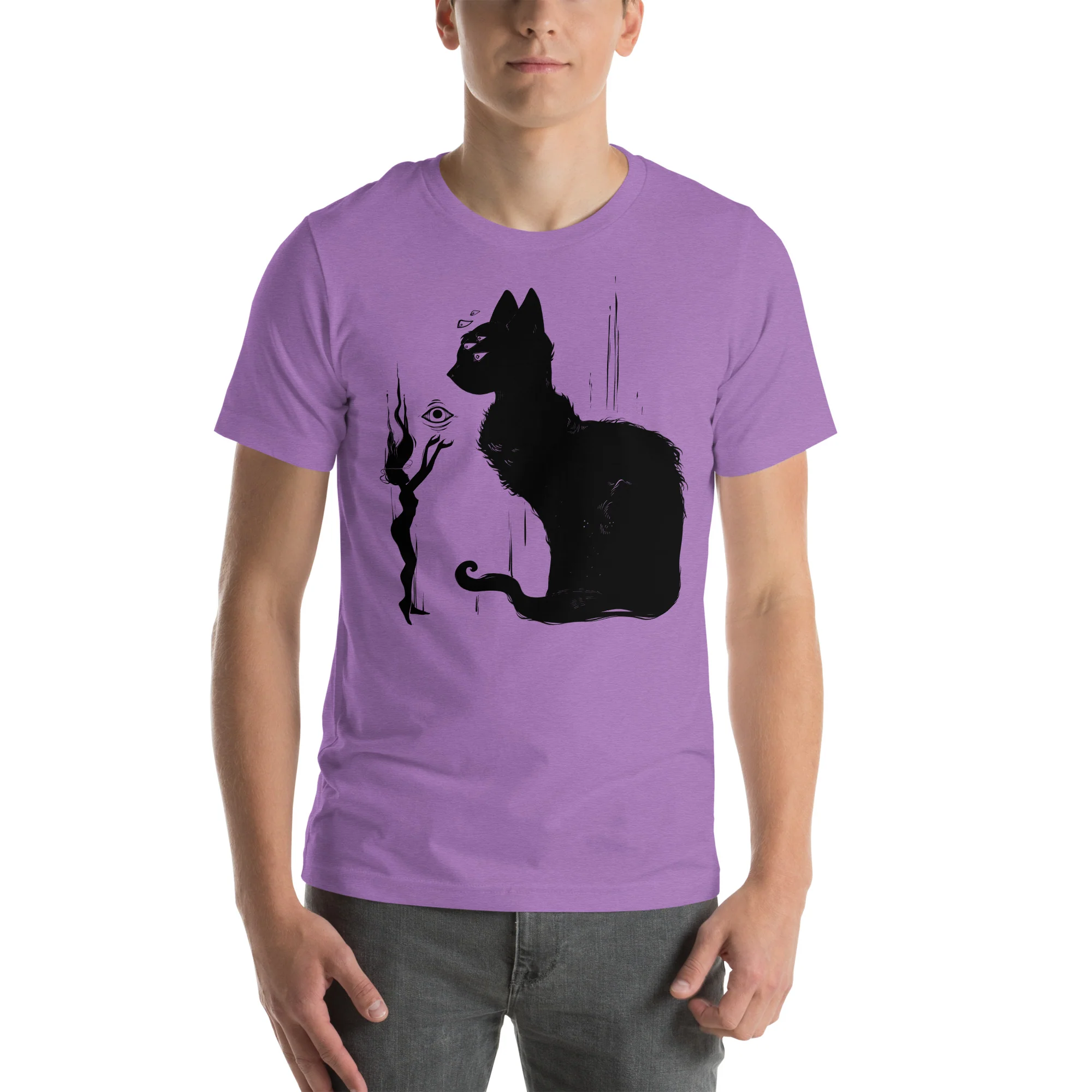 Black Cat And Witch, Unisex T-Shirt - Image 2