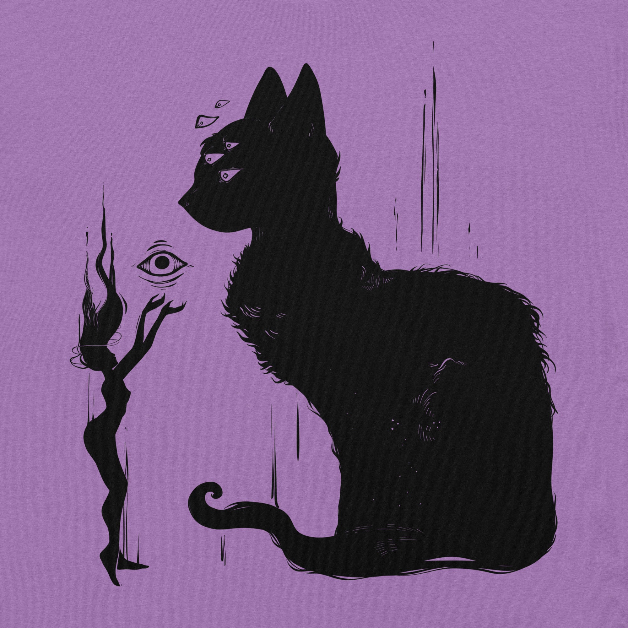 Black Cat And Witch, Unisex T-Shirt - Image 3