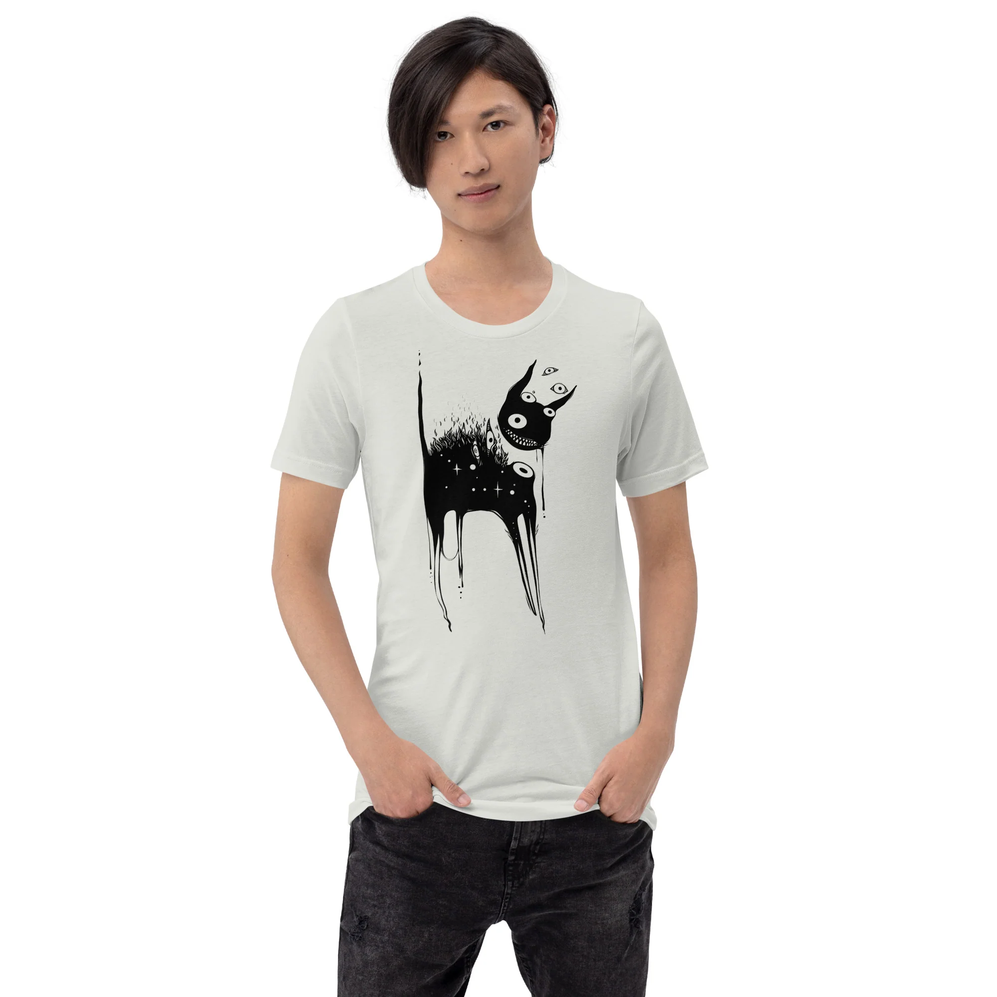 Black Cat Creature, Unisex T-Shirt - Image 3