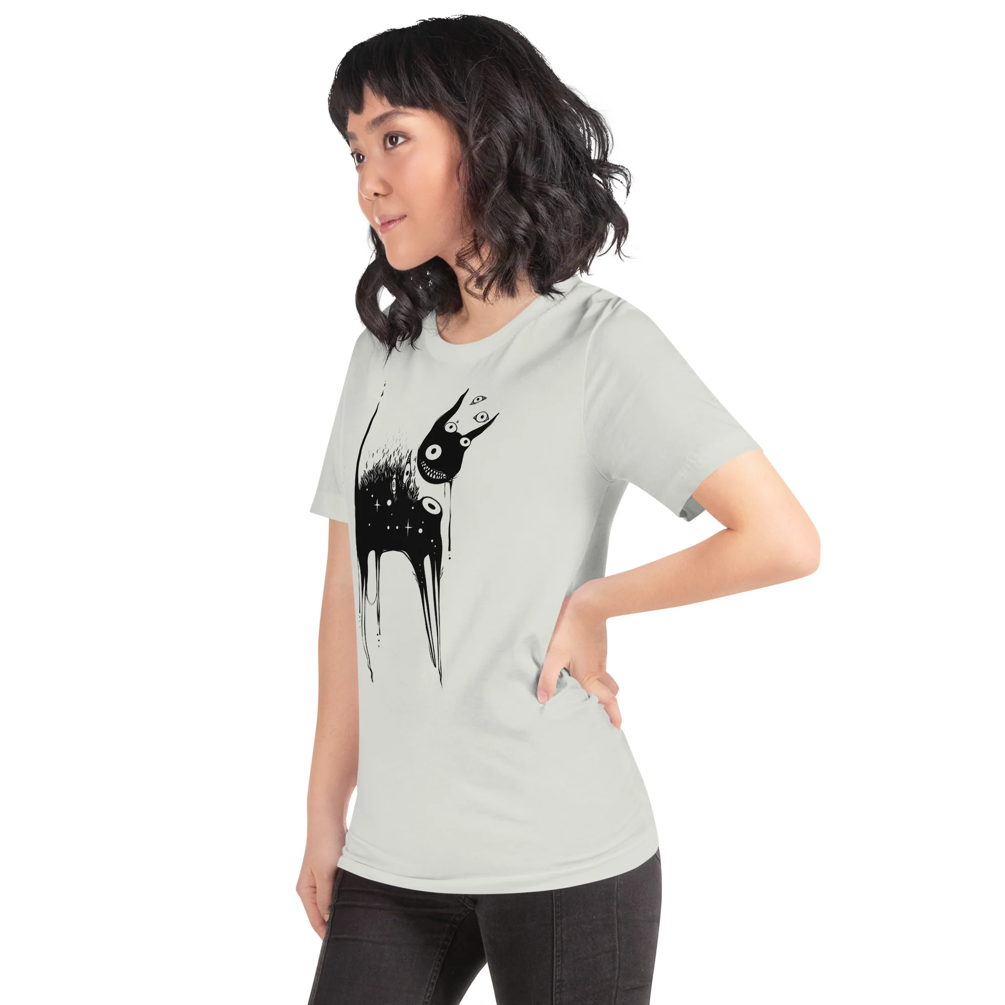 Black Cat Creature, Unisex T-Shirt - Image 4