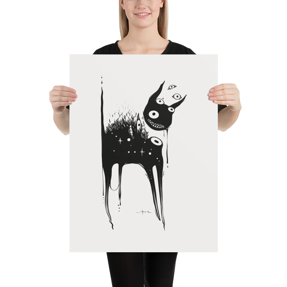 Black Cat, Matte Art Print Poster - Image 2