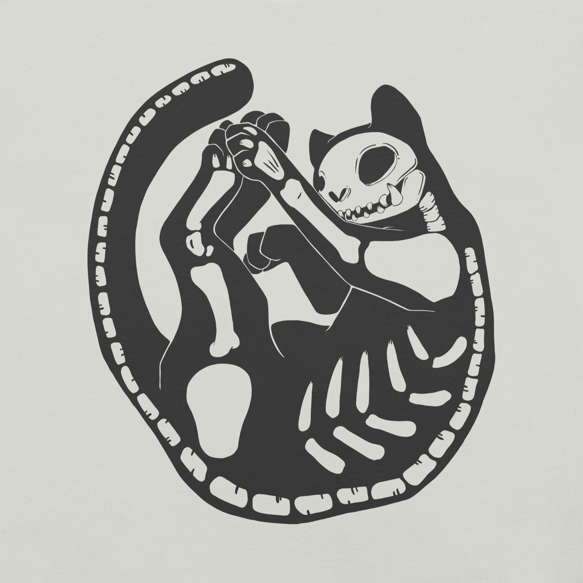 Black Cat Skeleton Unisex T-Shirt - Image 4