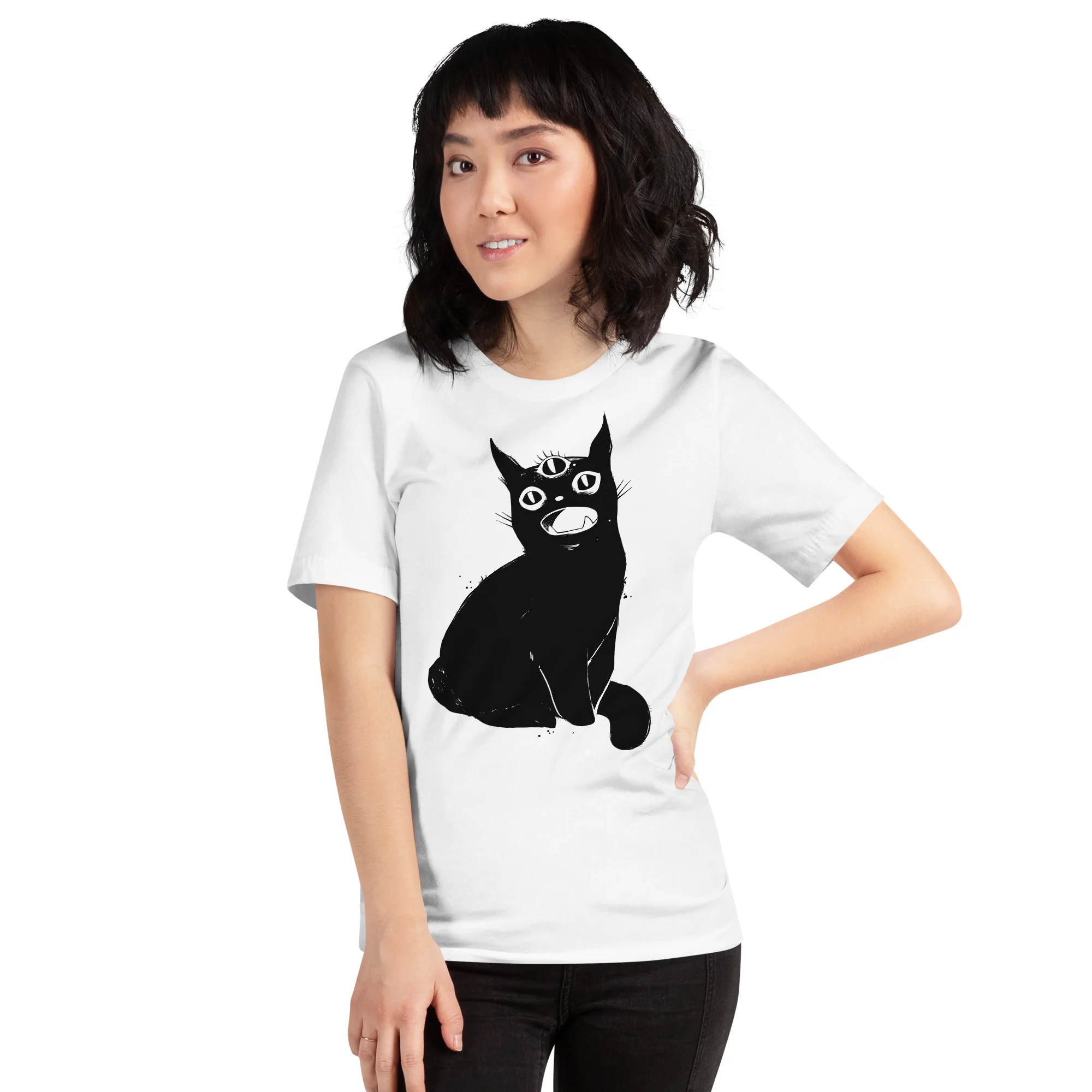 Black Cat, Unisex T-Shirt - Image 4