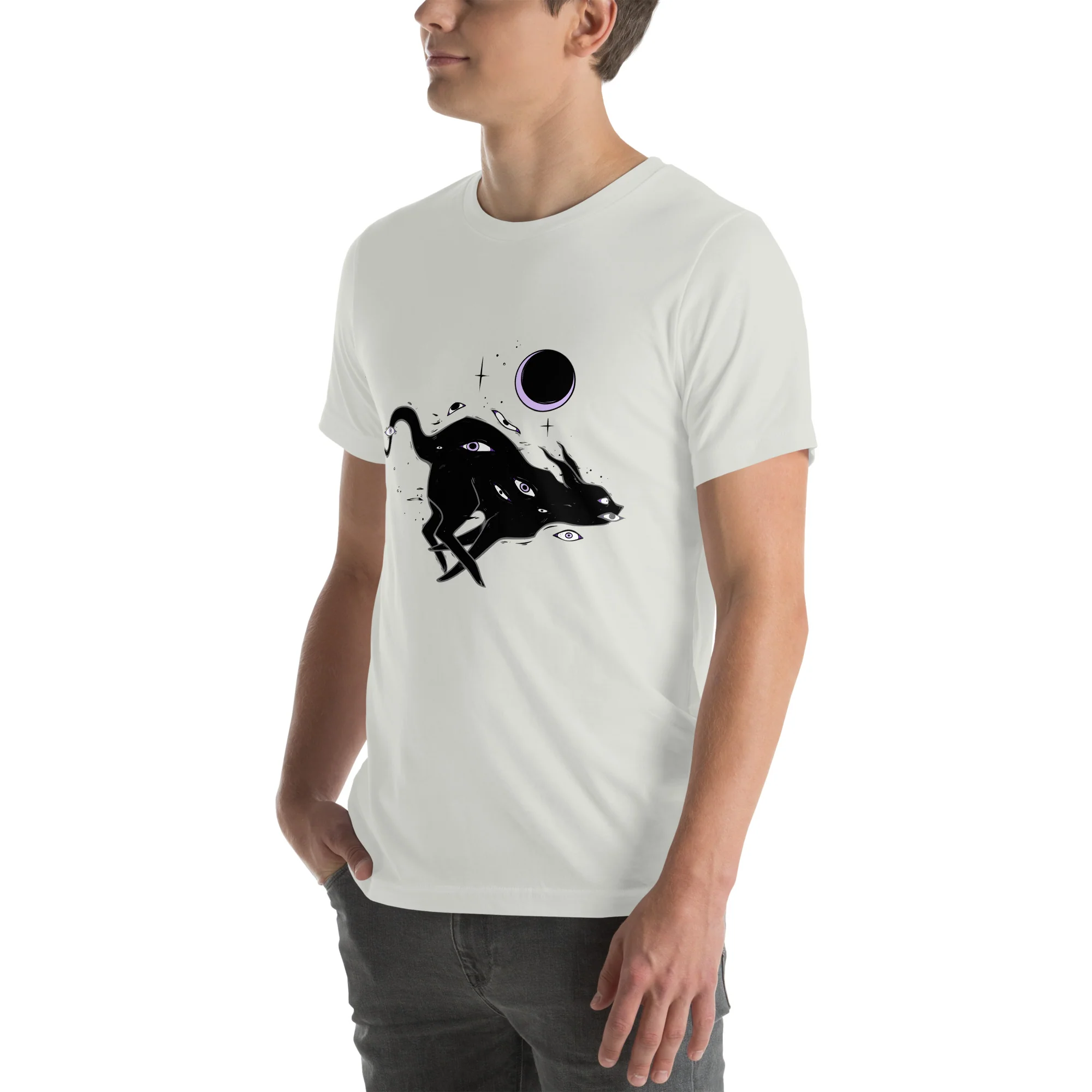 Black Running Cat, Unisex T-Shirt - Image 3