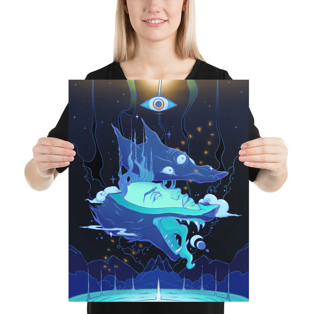 Canine And Face, Matte Art Print Poster - Image 5