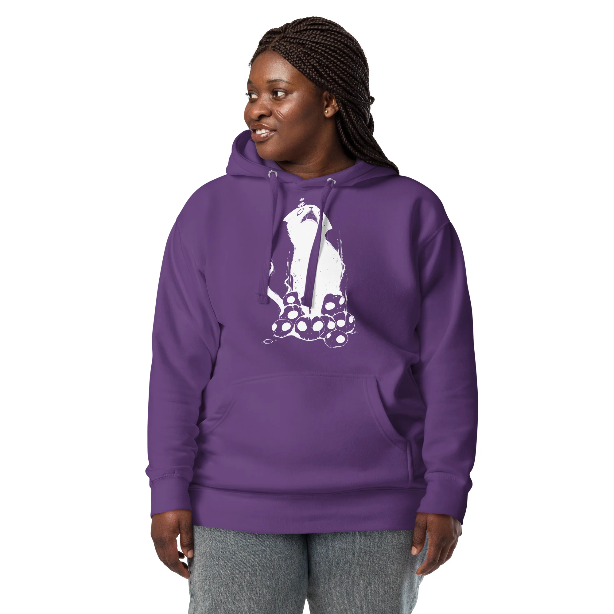 Cat And Skulls 2, Unisex Hoodie - Image 6