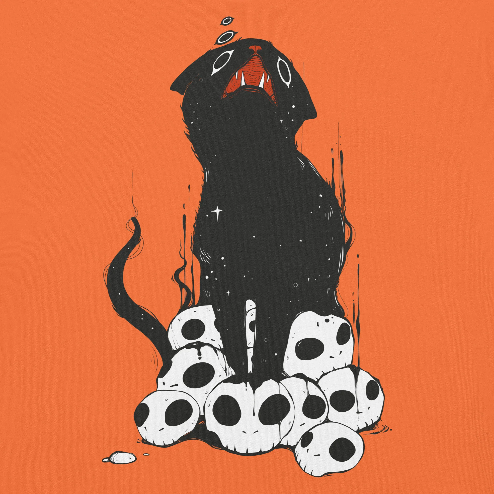 Cat And Skulls 2, Unisex T-Shirt - Image 5