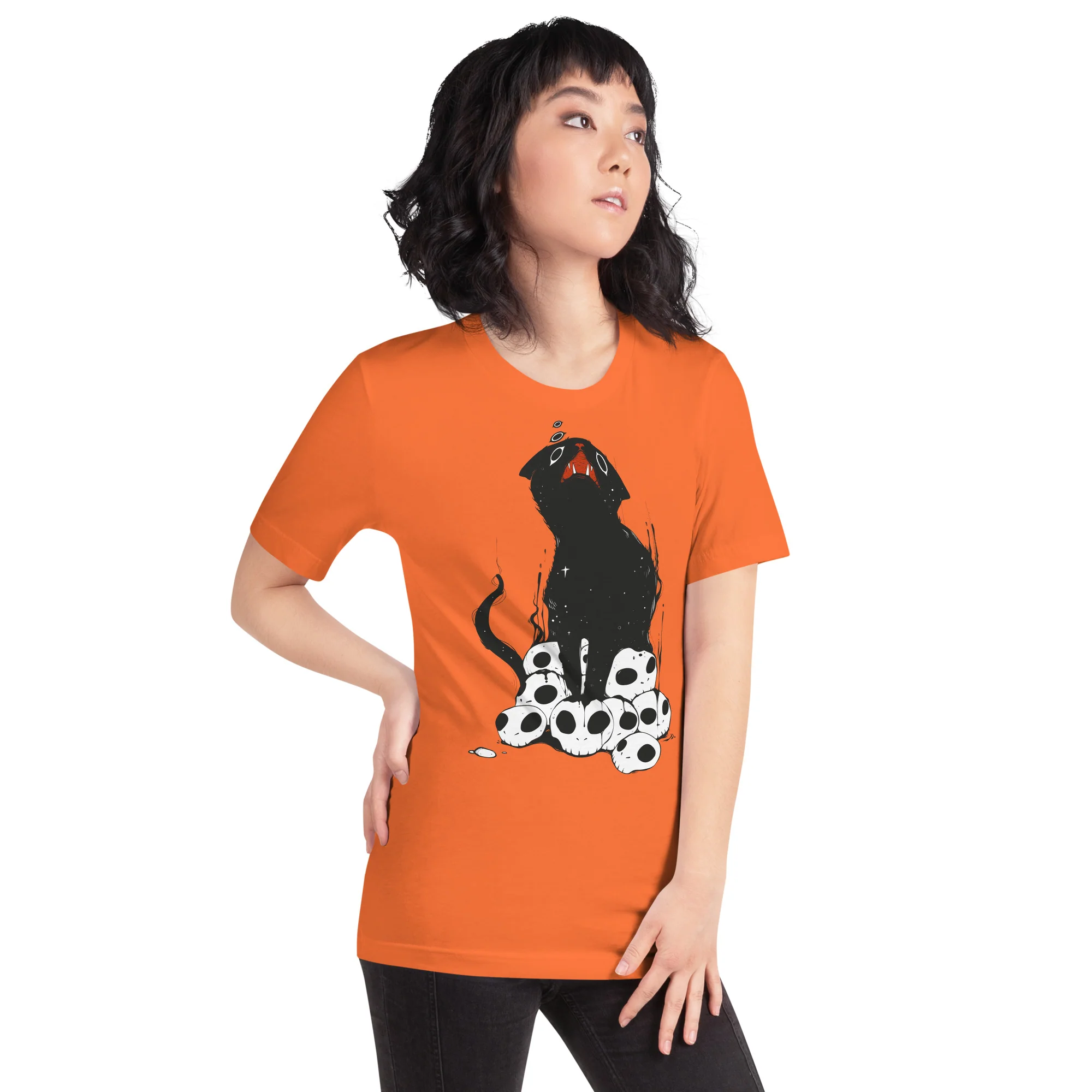 Cat And Skulls 2, Unisex T-Shirt - Image 6