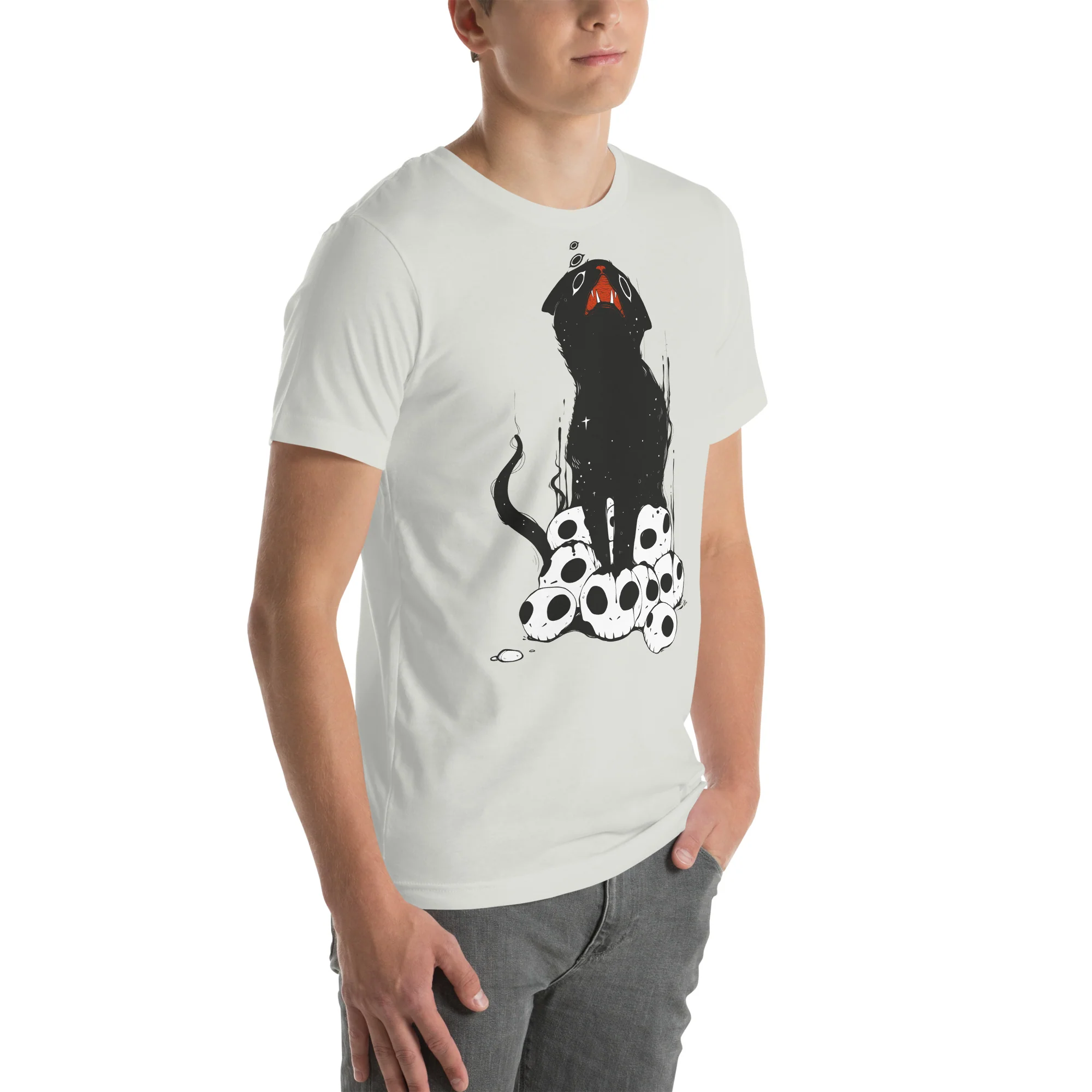 Cat And Skulls 2, Unisex T-Shirt - Image 2