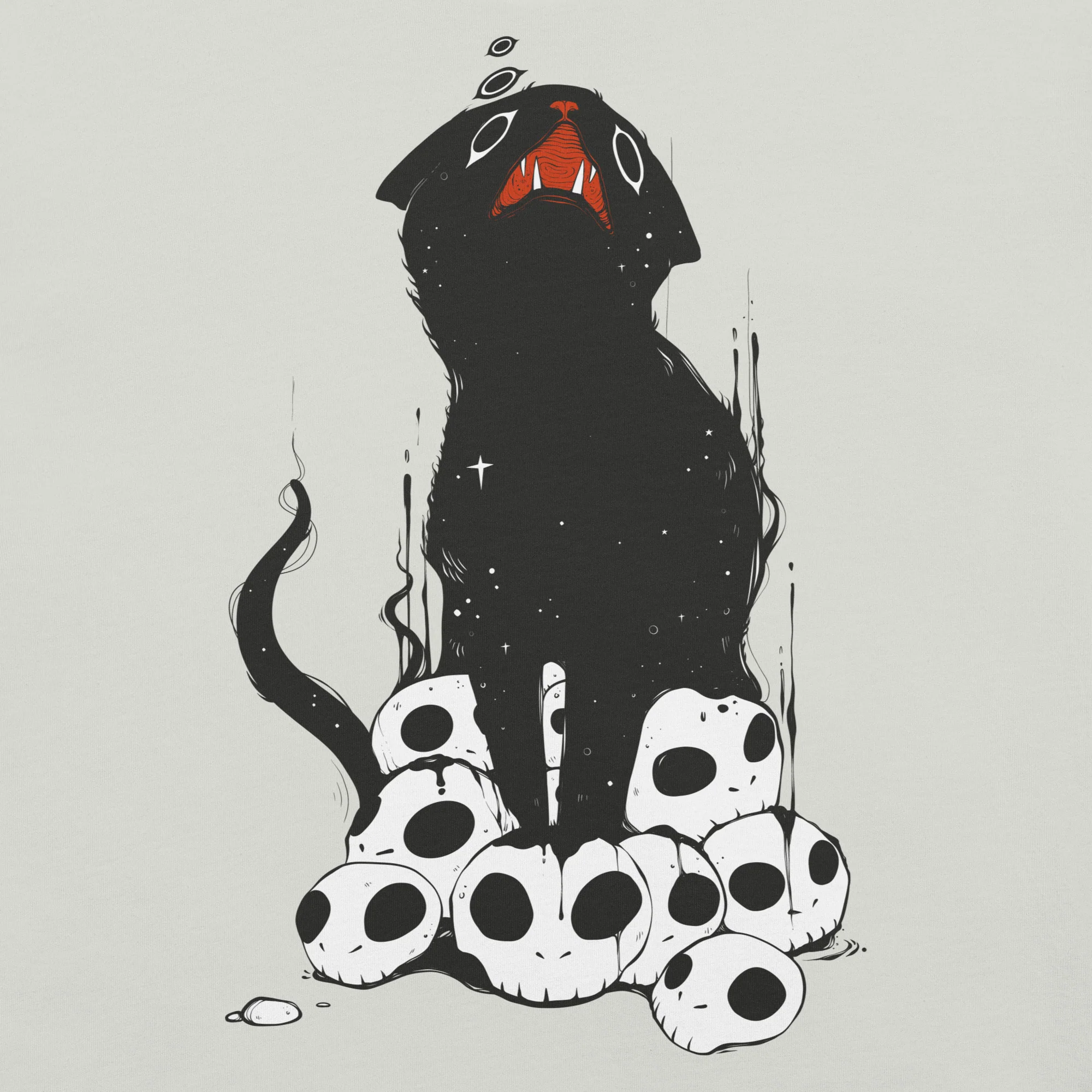 Cat And Skulls 2, Unisex T-Shirt - Image 4