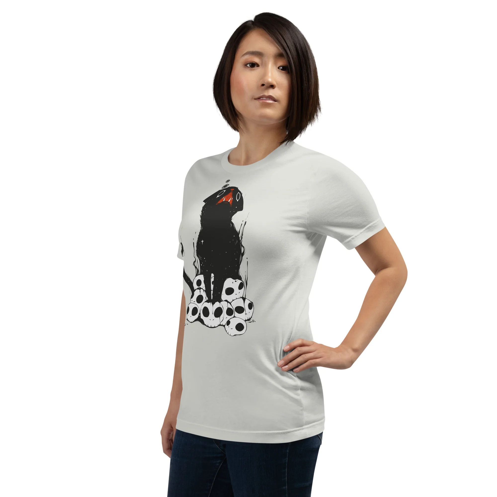 Cat And Skulls 2, Unisex T-Shirt - Image 6
