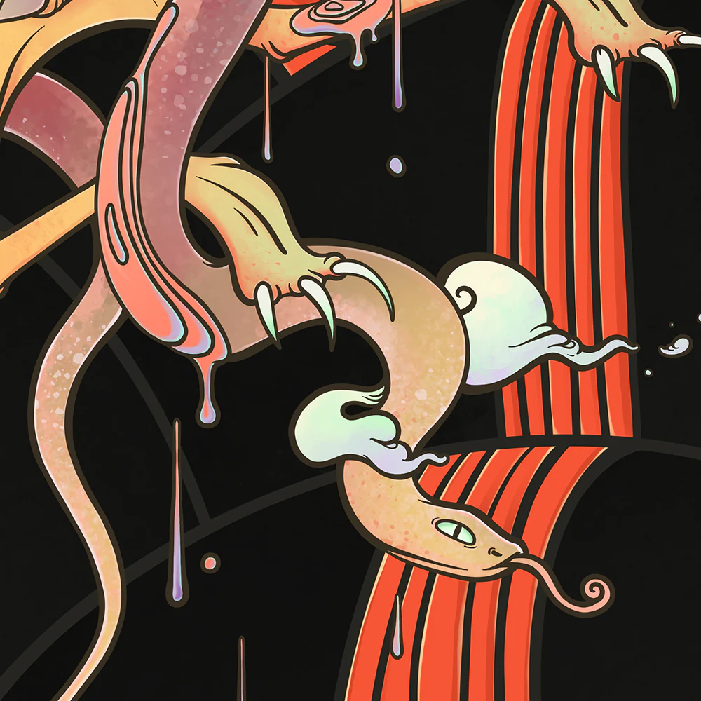 Cat And Snake, Matte Art Print Poster - Image 3