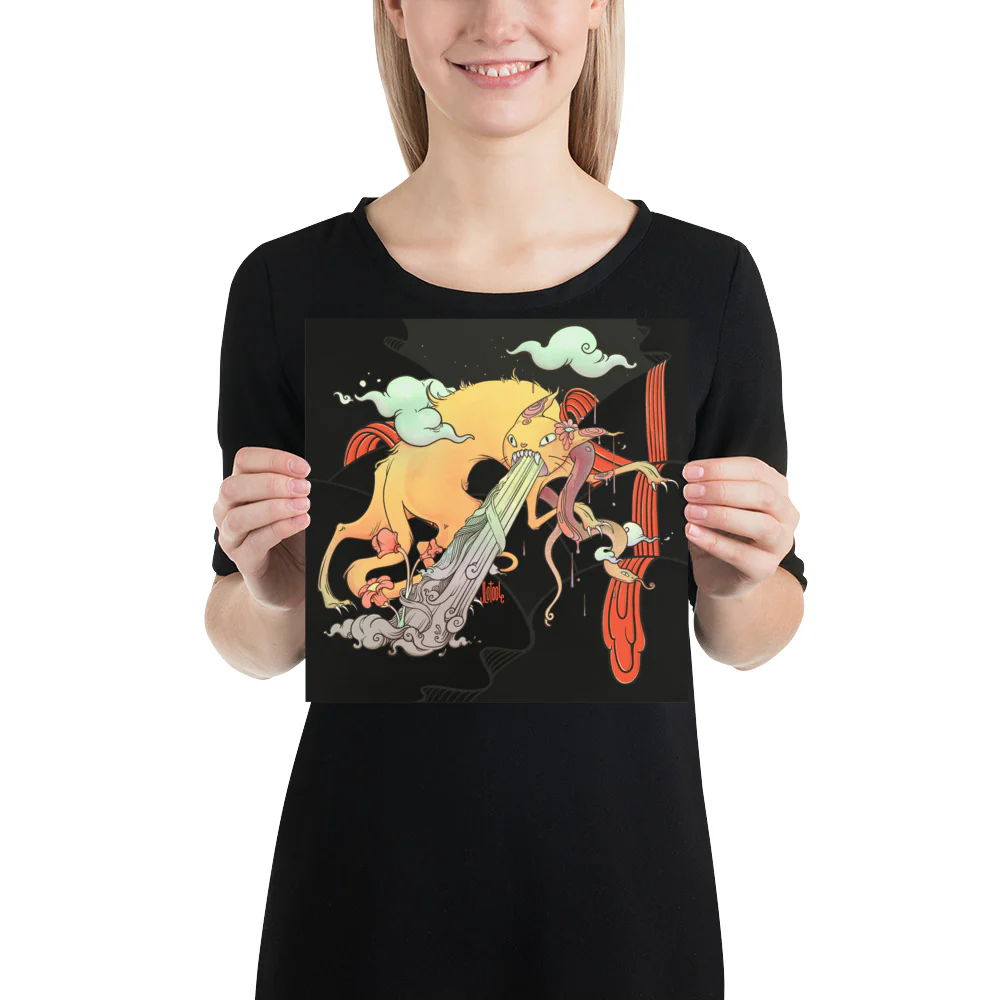 Cat And Snake, Matte Art Print Poster - Image 5