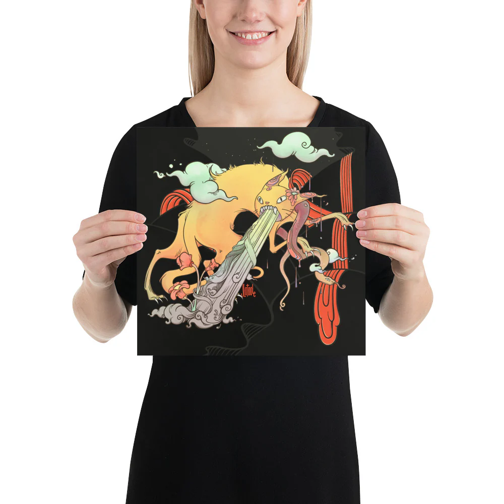 Cat And Snake, Matte Art Print Poster - Image 6