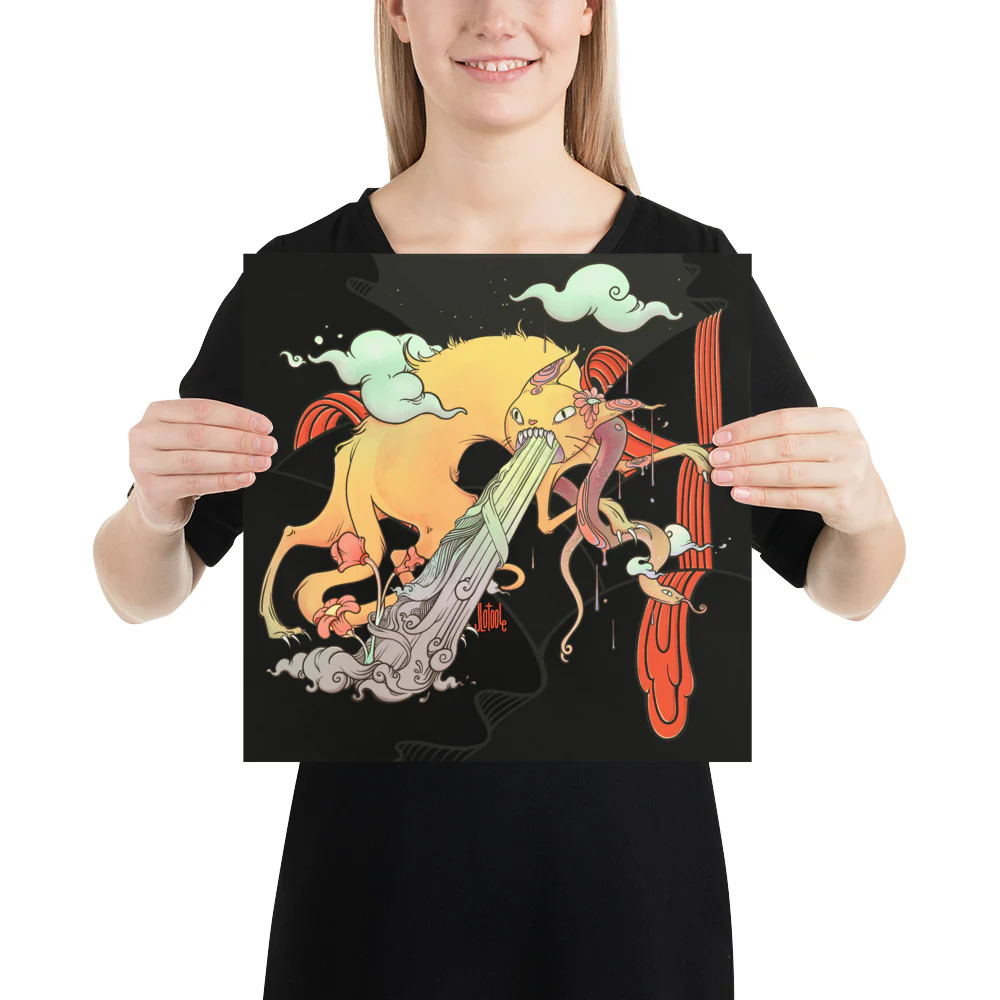 Cat And Snake, Matte Art Print Poster - Image 7