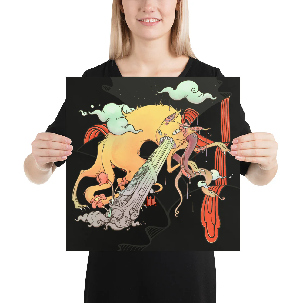Cat And Snake, Matte Art Print Poster - Image 8