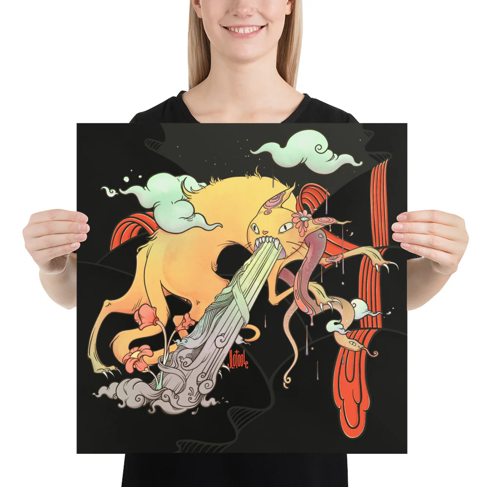 Cat And Snake, Matte Art Print Poster - Image 9