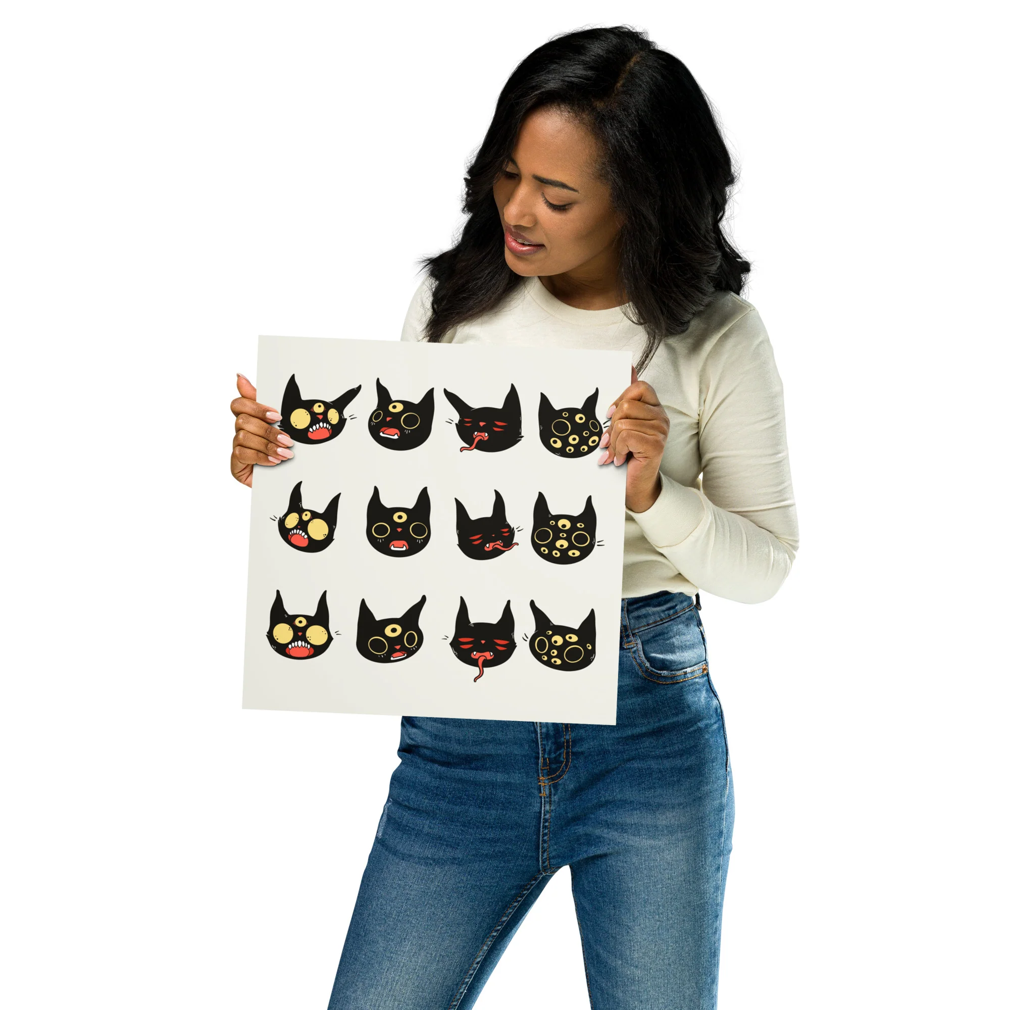Cat Faces, Matte Art Print Poster - Image 5