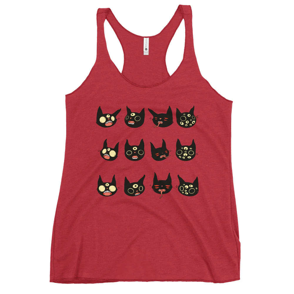 Cat Faces, Racerback Tank Top