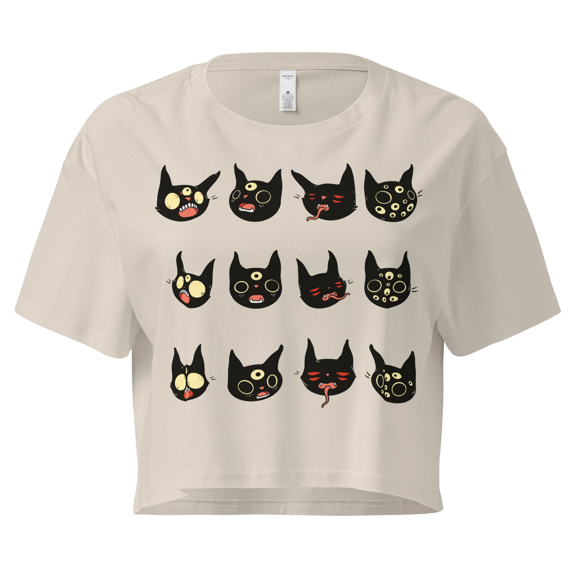 Cat Faces, Relaxed Crop Top