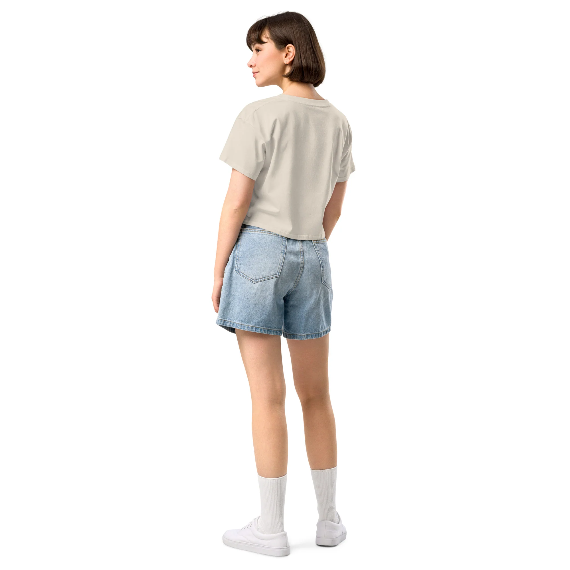 Cat Faces, Relaxed Crop Top - Image 4