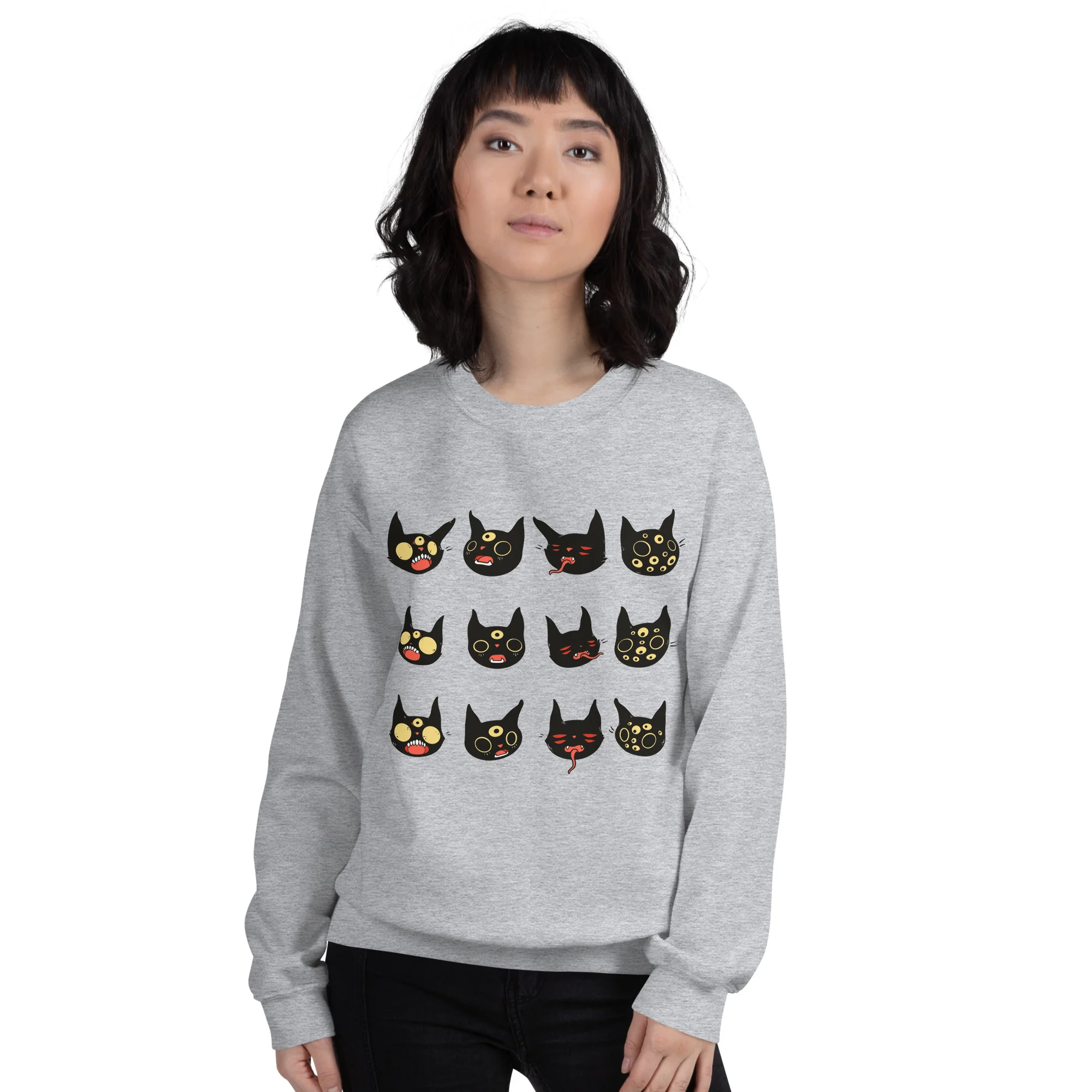 Cat Faces, Unisex Sweatshirt - Image 5