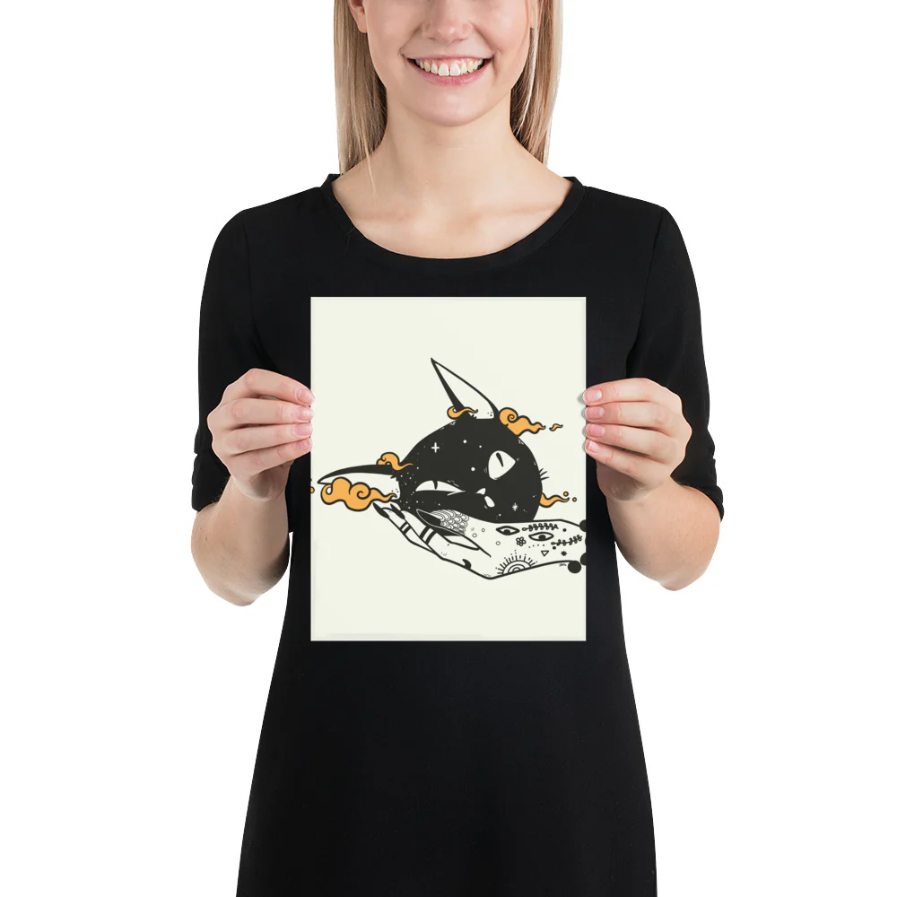 Cat Head, Matte Art Print Poster - Image 2