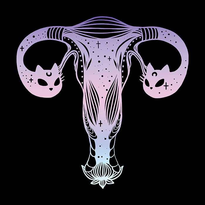 Cat Head Uterus Matte Art Print Poster