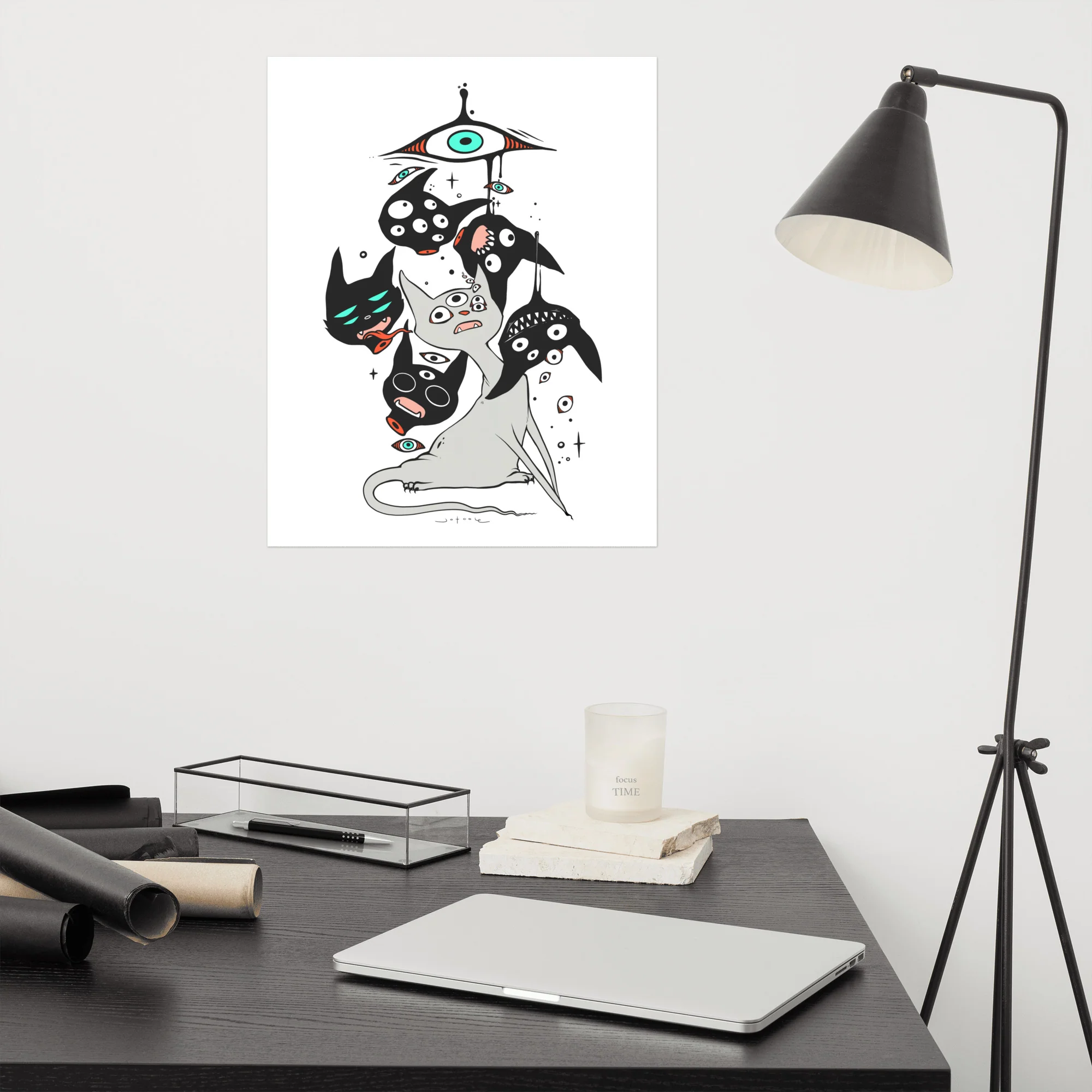 Cat Heads, Matte Art Print Poster - Image 9