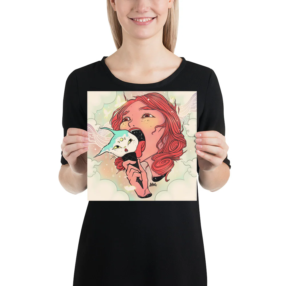 Cat Ice Cream, Matte Art Print Poster - Image 3